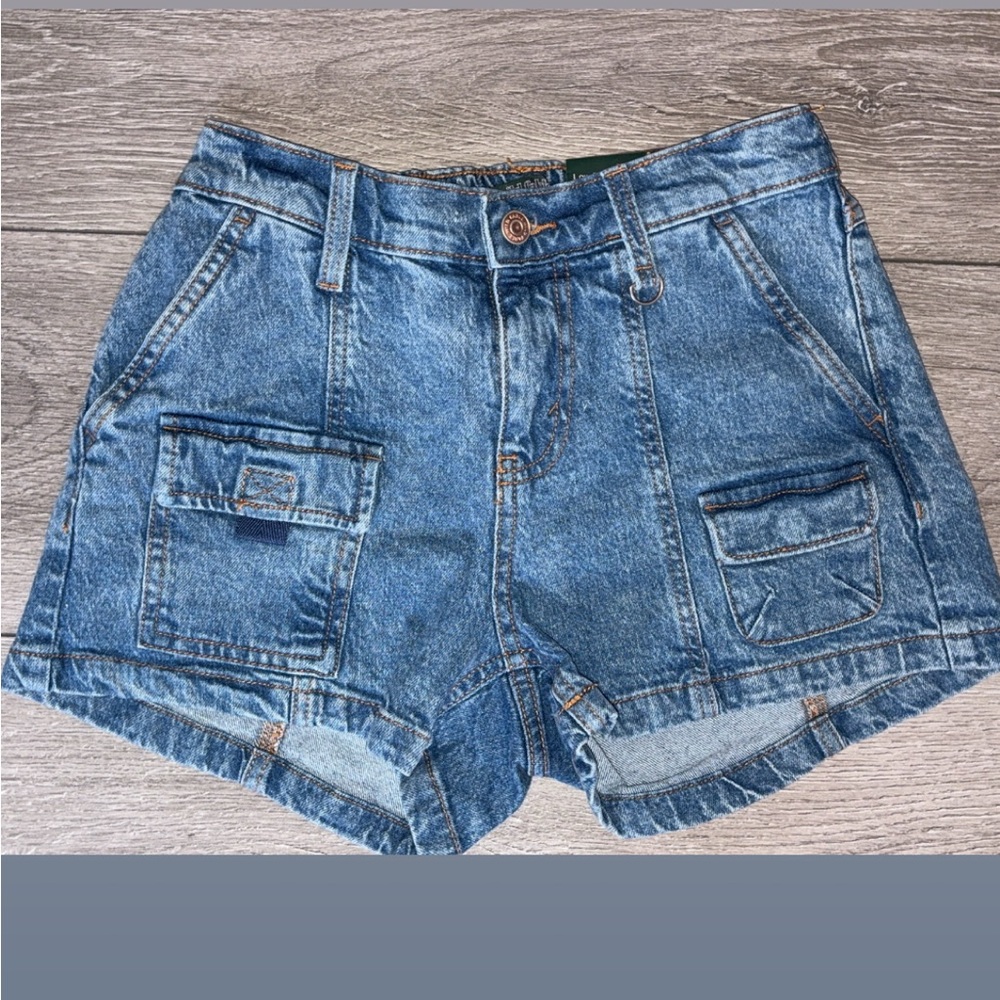 Wild Fable Mid Rise Utility Denim Shorts Size XXS New W/ Tags 3 In Inseam